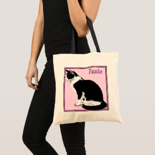 Tote Bag Budget Personnalisé pour Chat Tuxedo Noir et Blanc