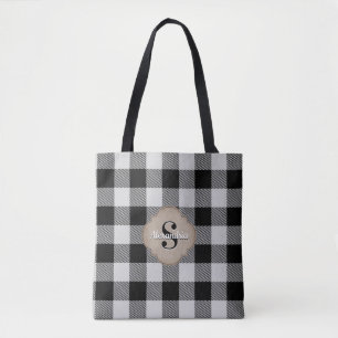 Tote Bag Buffalo Check Rustic Country Chic