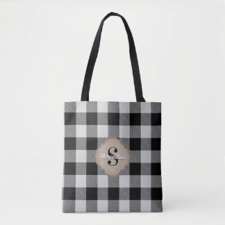 Tote Bag Buffalo Check Rustic Country Chic