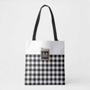 Tote Bag Buffalo noir et blanc plaqué Monogramme classique