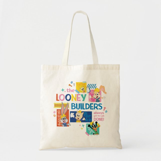 Tote Bag BUGS BUNNY BUILDERS™| The Looney Builders Collage (Devant)