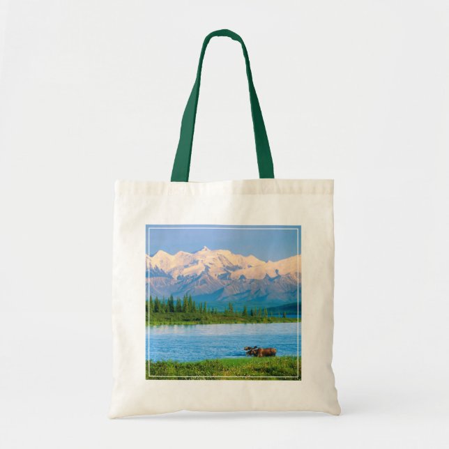 Tote Bag Bull moose in Wonder Lake (Devant)