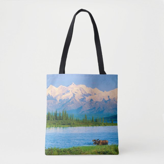Tote Bag Bull moose in Wonder Lake (Devant)