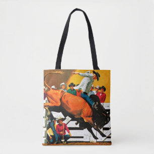 Tote Bag Bull Riding par Fred Ludekens