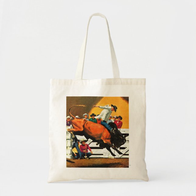 Tote Bag Bull Riding par Fred Ludekens (Devant)