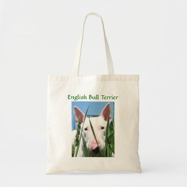 Tote Bag Bull-terrier anglais mignon (Devant)
