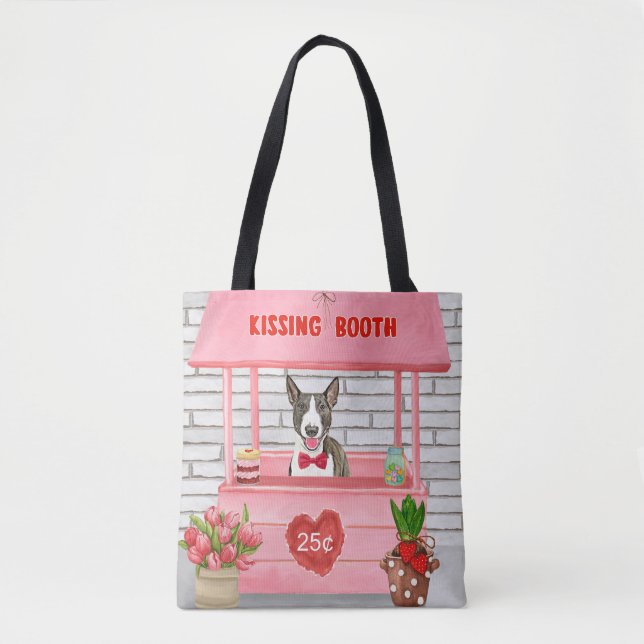 Tote Bag Bull Terrier Chien Valentine's Day Kissing Booth (Devant)