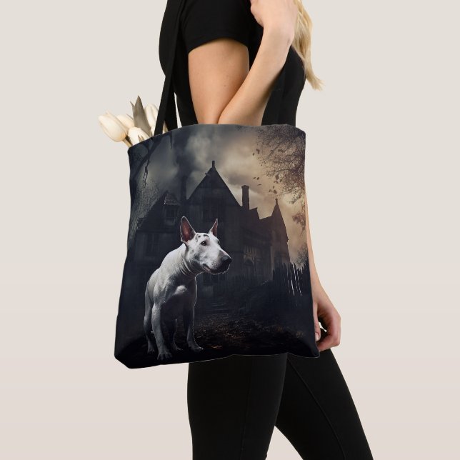 Tote Bag Bull Terrier Halloween Épouvantable (De près)