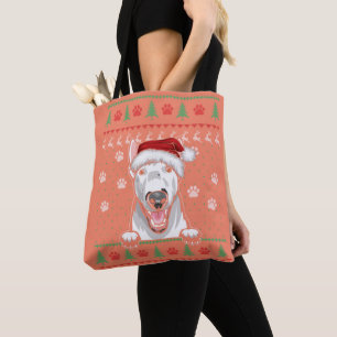Tote Bag Bull Terrier Noël Douille moche Drôle Chien Amour