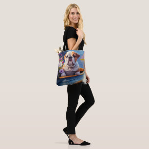 Tote Bag Bulldog anglais sur une pagaie : une aventure Pitt