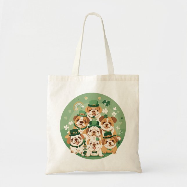 Tote Bag Bulldogs anglais de la Saint-Patrick (Devant)