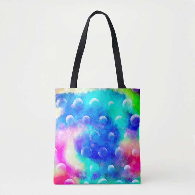 Tote Bag Bulle abstraite fabuleuse moderne bleue tendance (Devant)