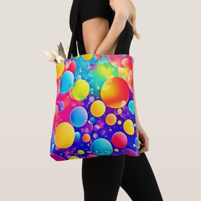 Tote Bag Bulle colorée Art Abstrait (De près)