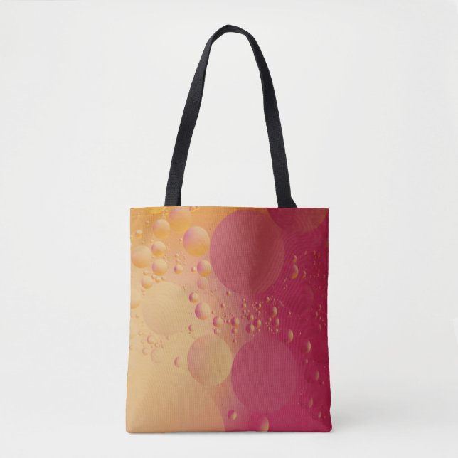 Tote Bag Bulle numérique rose et orange (Devant)