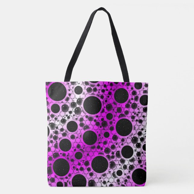 Tote Bag Bulles d'espace tachetées - Blanc/Rose (Devant)