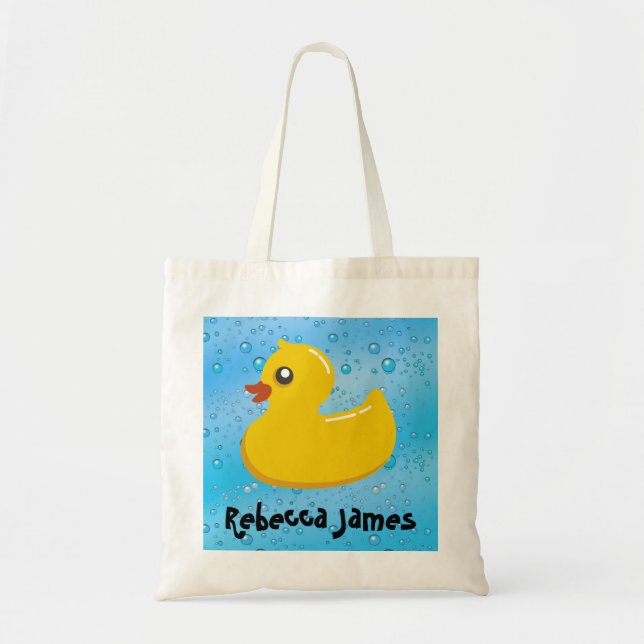 Tote Bag Bulles mignonnes/bleues en caoutchouc mignonnes (Devant)