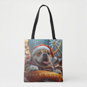 Tote Bag Bullmastiff Chien Montagnes Russes Noël