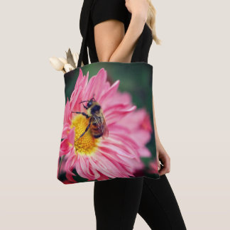 Tote Bag Bumble Bee On Rose Daisy Flower