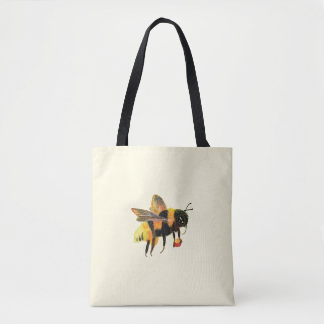 Tote Bag Bumble Bee transportant du pollen (Devant)