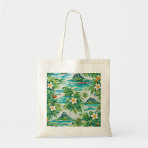 Tote Bag Bungalow sur l'eau au lagon tropical de Maurice au