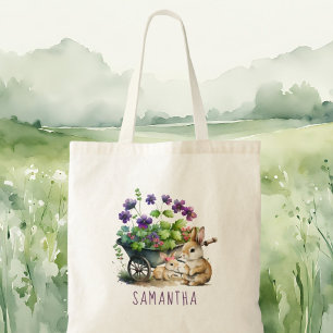 Tote Bag Bunnies Cute Personnalisées Fille Pâques