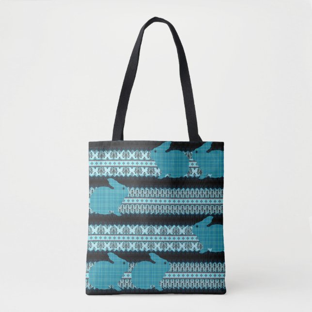 Tote Bag Bunnies Plaid (Devant)