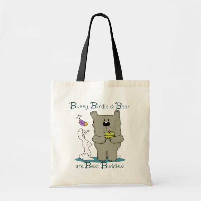 Tote Bag Bunny, Birdie et Ours - Best Buddies (Devant)