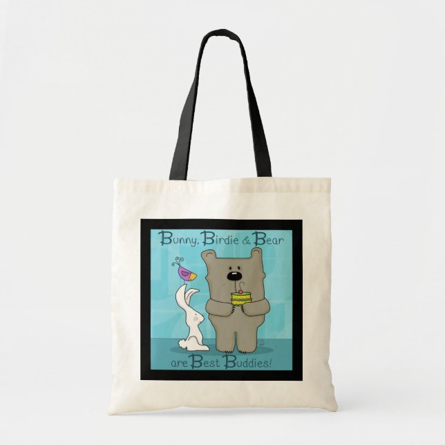 Tote Bag Bunny, Birdie et Ours - Best Buddies (Devant)
