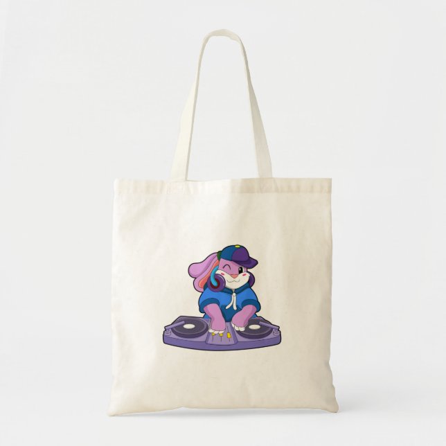 Tote Bag Bunny comme musicien avec mixeur (Devant)
