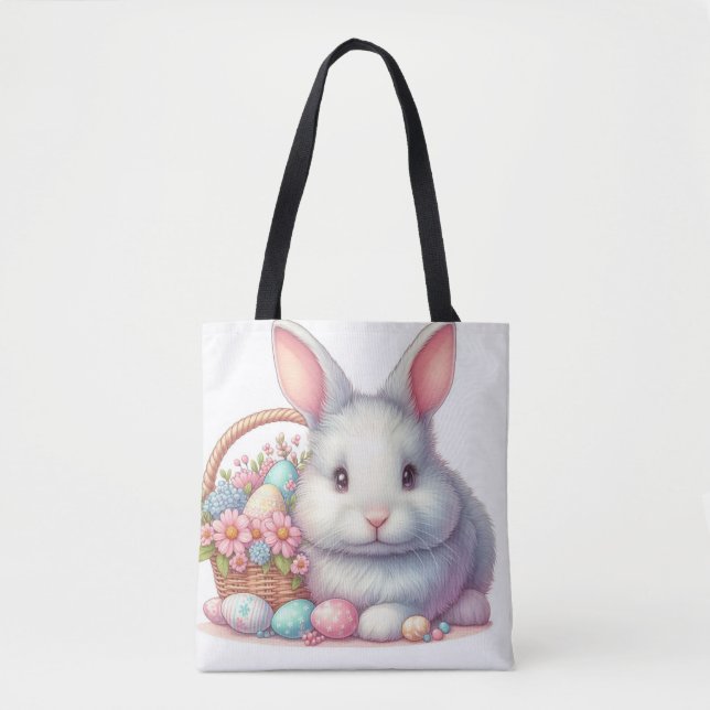 Tote Bag Bunny de Pâques Pretty Pastel (Devant)