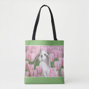 Tote Bag Bunny et Tulips