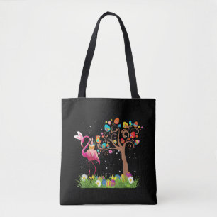 Tote Bag Bunny Flamingo Easter   Cute Flamingo Lovers