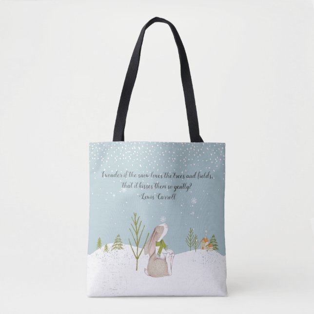 Tote Bag Bunny Je me demande si la neige (Devant)