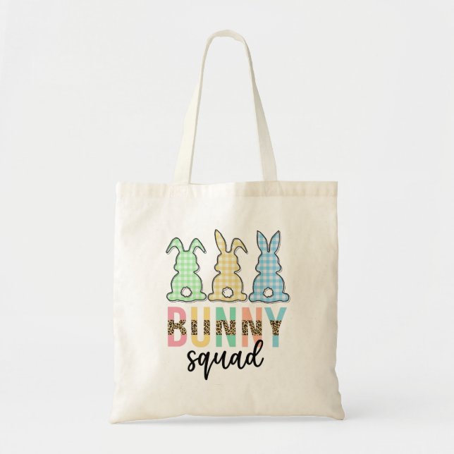 Tote Bag Bunny Squad | Chasse aux oeufs de Pâques Cute Bunn (Devant)
