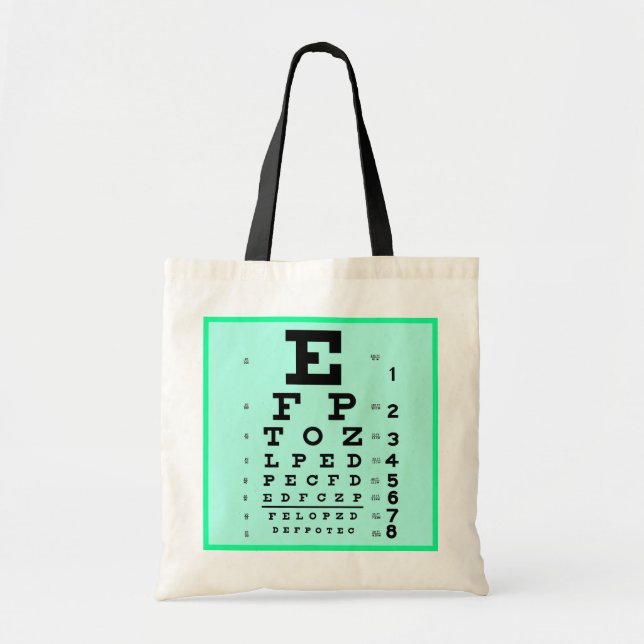 Tote Bag Bureau fait sur commande d'optométrie de diagramme (Devant)