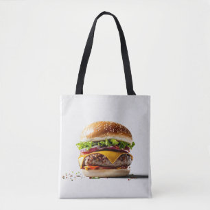 Tote Bag "Burger Design PNG avec Arrière - plan blanc à ven
