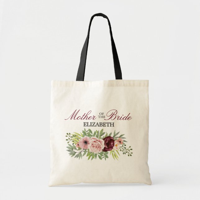 Tote Bag Burgundy Blush Mère de la mariée (Devant)