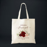 Tote Bag Burgundy Blush Roses Elegant Flower Girl Wedding<br><div class="desc">These beautiful tote bags are a wonderful way to thank your flower girls for being part of your wedding party. They feature a lovely boho chic floral design with a cluster of hand painted watercolor roses in shades of burgundy, red, and blush pink, surrounded by sprigs of eucalyptus leaves and...</div>