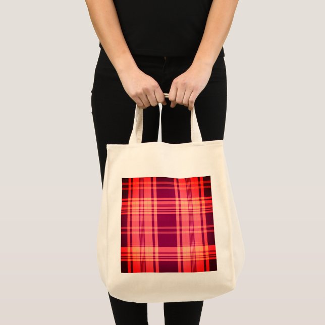Tote Bag Burgundy Check Épicerie Fourre-tout (Devant (produit))