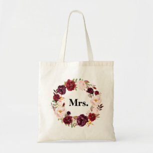 Tote Bag burgundy floral MME. mariée