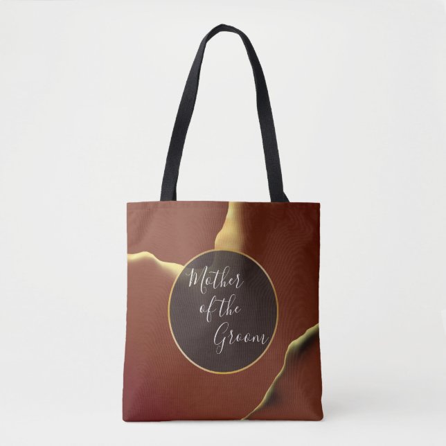 Tote Bag 🤵 Burgundy Gold Elegant Inky Mariage Abstrait (Devant)