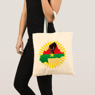 Tote Bag Burkina Faso Carte, drapeau et première révolution