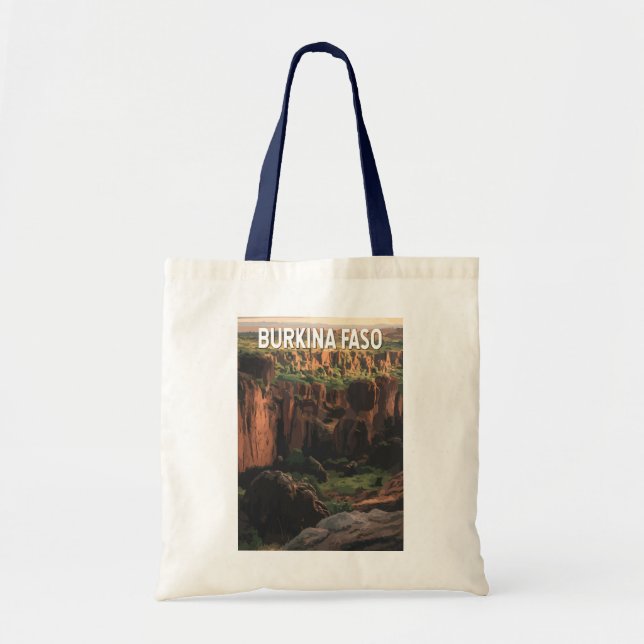 Tote Bag Burkina Faso Illustration Voyage Art Vintage (Devant)
