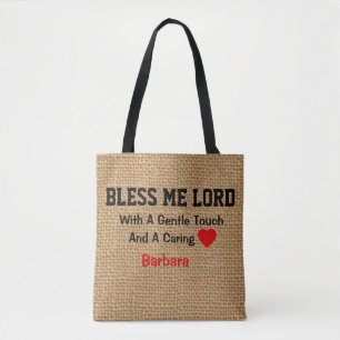 Tote Bag Burlap personnalisé Imprimer la prière pour les in