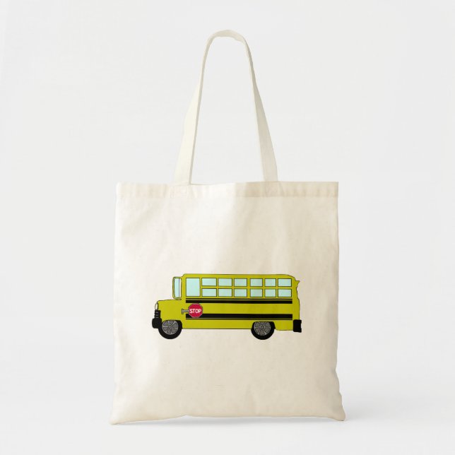 Tote Bag Bus scolaire jaune avec panneau d'arrêt (Devant)