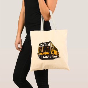 Tote Bag Bus scolaire Retro Vintage Jaune