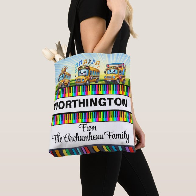 Tote Bag Bus Scolaire - Voir Retour. (De près)