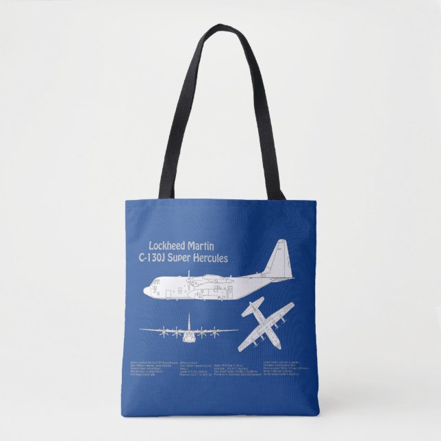 Tote Bag C-130 Hercules - Plan directeur de l'avion ABD (Devant)