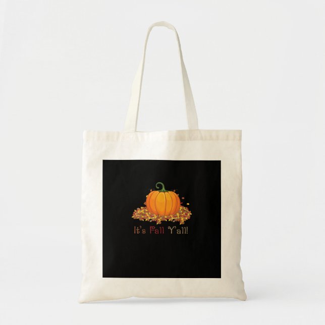Tote Bag C’est automne Y’all mignon Citrouille automne arbr (Devant)