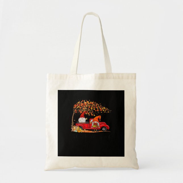 Tote Bag C’est automne Y’all mignon Gnomes Tree Fall Leaves (Devant)